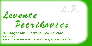 levente petrikovics business card
